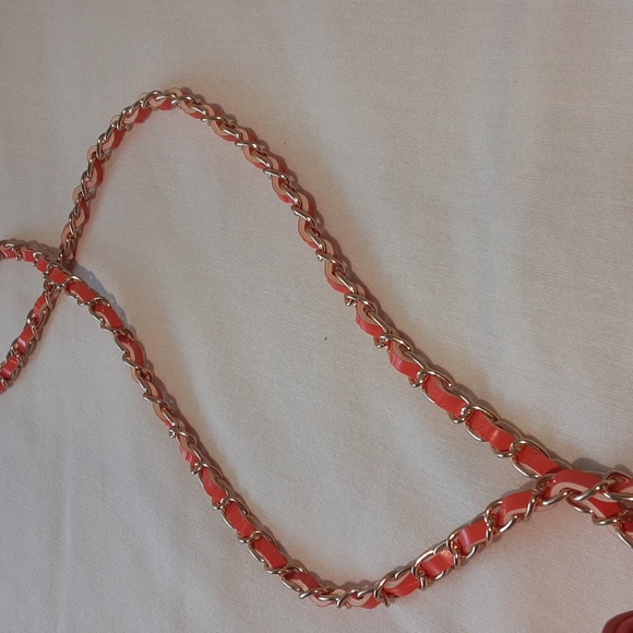 Badgley Mischka Croco Crossbody Bag. Orange. - Picture 5 of 12